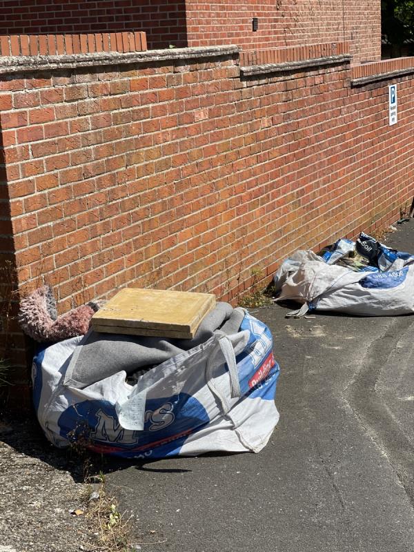 Fly tipped waste on path -5 Beatty Drive, Reading, RG30 6NE