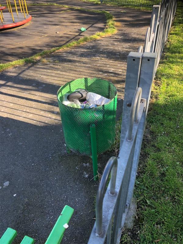 Please empty litter bin. In play area-101 Laurel Grove, London, SE26 4JQ