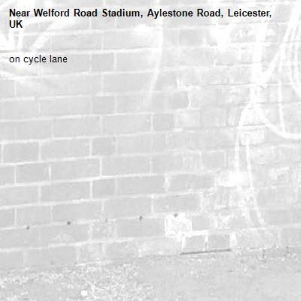 on cycle lane-Welford Road Stadium, Aylestone Road, Leicester, UK