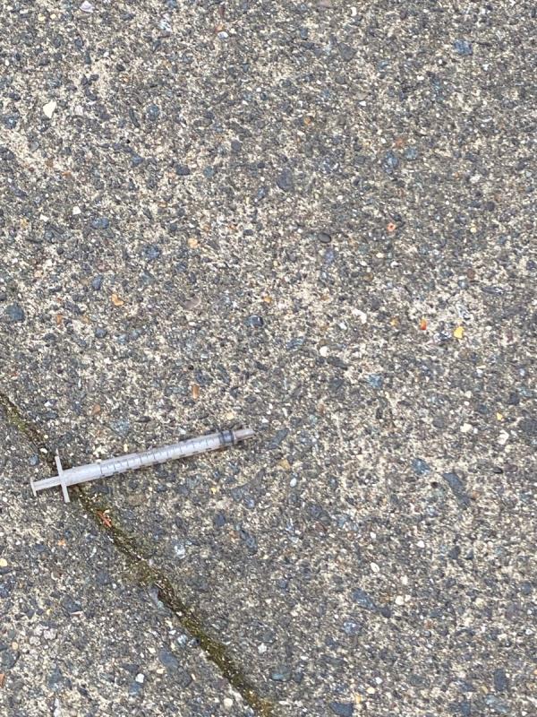 Used drug syringe -24 Moore Walk, London E7 0HY, UK