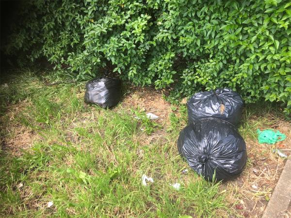 Junction of Shroffold Road. Please clear bags from grass area-151 Oakridge Road, Bromley, BR1 5QQ