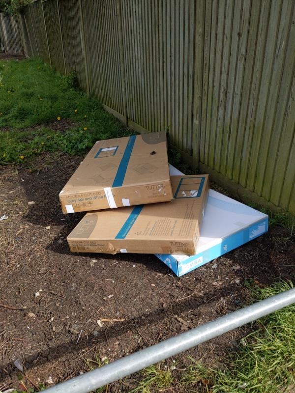 Someone has flu tipped some cot cardboard boxes.-10 Barry Road, Beckton, London, E6 5TA