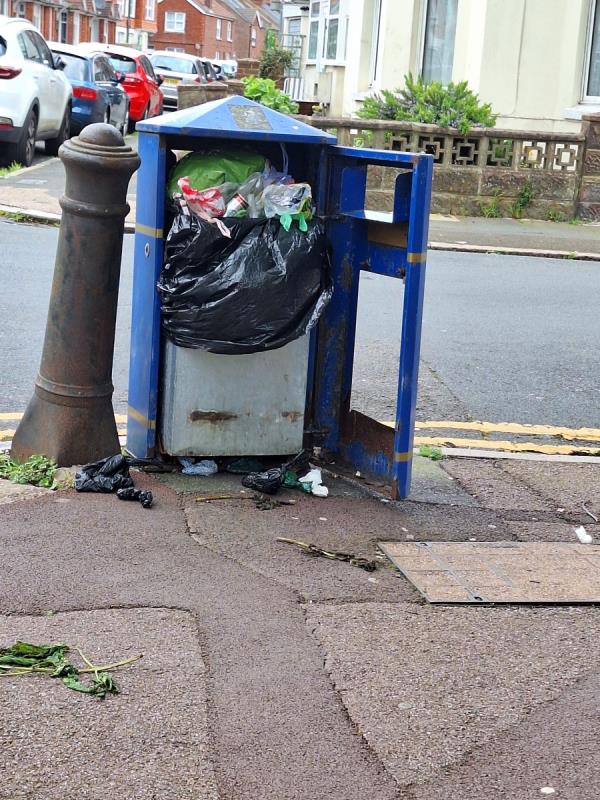 Please empty this constantly over flowing bin. Thank you-1 Belmore Road, Eastbourne, BN22 8AY