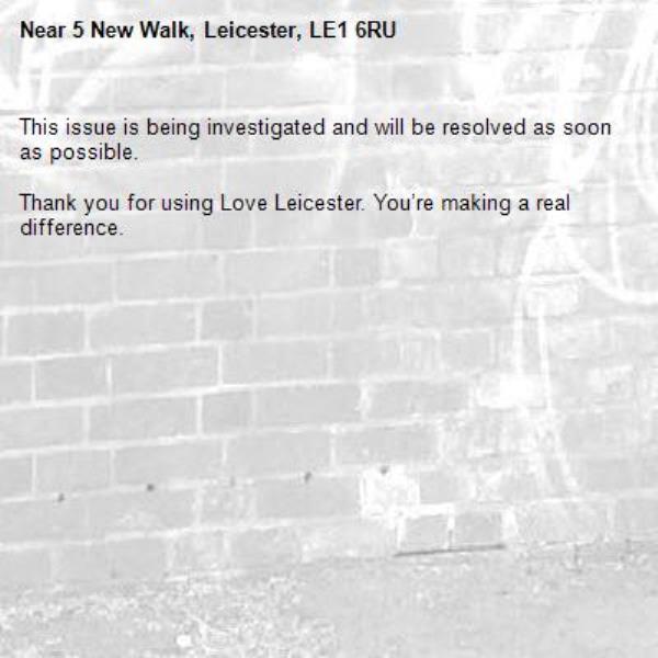 This issue is being investigated and will be resolved as soon as possible.
	
Thank you for using Love Leicester. You’re making a real difference.
-5 New Walk, Leicester, LE1 6RU