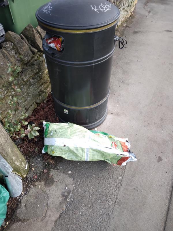 Flytipped household waste bags in and around bin.  Taken away job done. -30 Armour Road, Tilehurst, RG31 6HN, England, United Kingdom