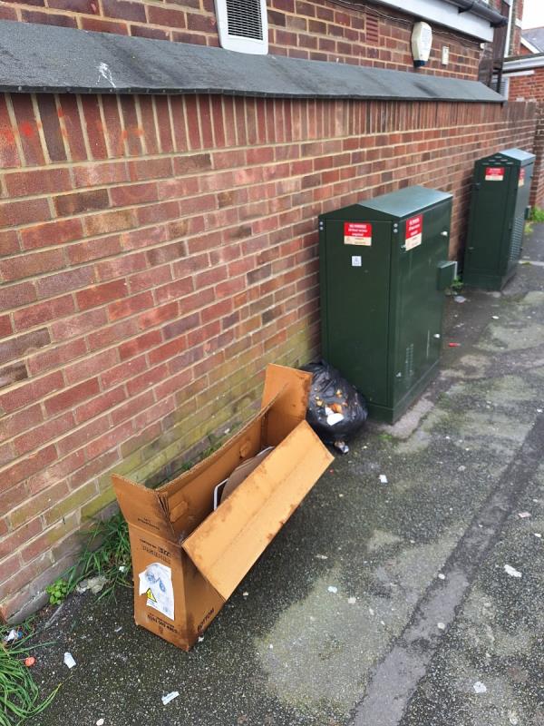 Please remove black sack and cardboard by side of utility box Beach Road Best One.

Small van load no evidence.

Regards 

Gary Batchelor 
Senior Advisor 
Nf-2 Beach Road, Eastbourne, BN22 7EX