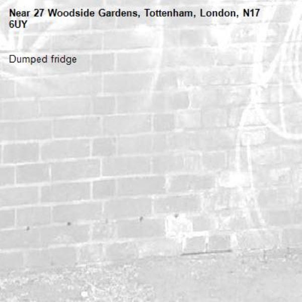 Dumped fridge-27 Woodside Gardens, Tottenham, London, N17 6UY