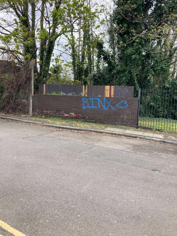 Graffiti on wall upper gibbon road-Beacon Gate, London