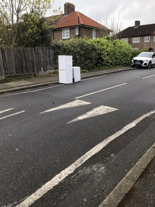 2 fridges have been left in Kendale road in the actual road have been there about a week-158 Glenbow Road, Downham, BR1 4ND, England, United Kingdom