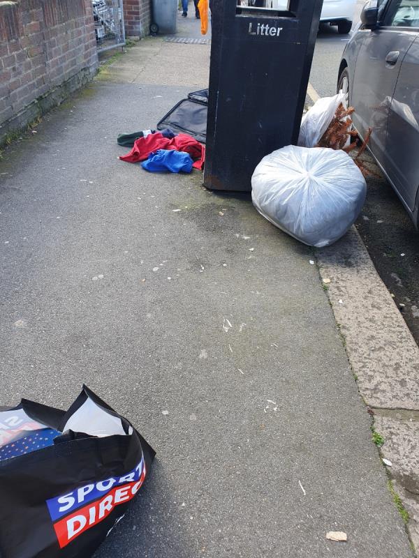 Rubbish dumped on path-81 Stamford Road, East Ham, London, E6 1LP