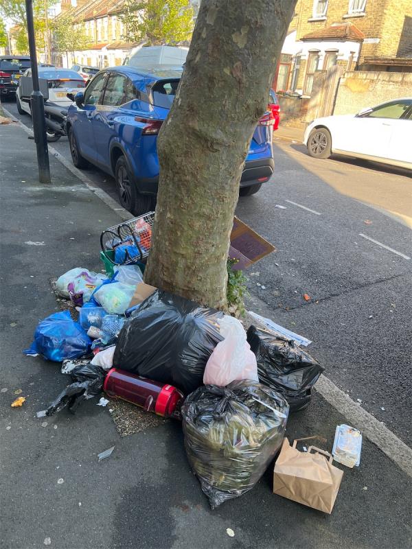 Flytipping pile of household rubbish-389A, Katherine Road, Forest Gate, London, E7 8LT