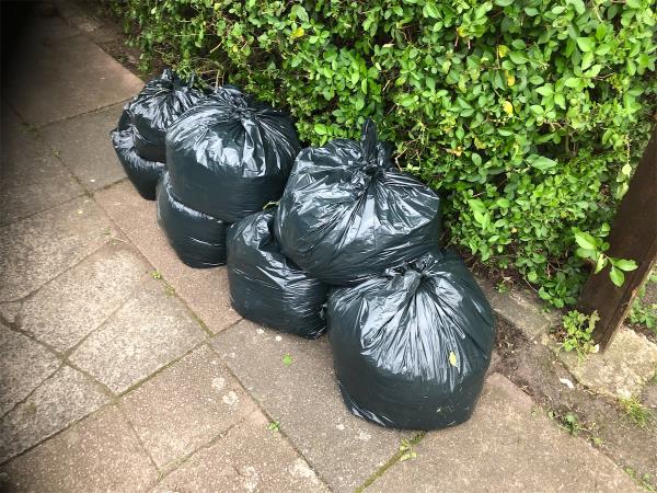 Outside no 73. Please clear bags of garden waste-71 Moremead Road, Bellingham, London, SE6 3LS