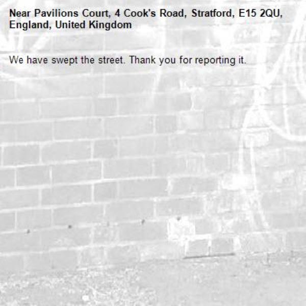 We have swept the street. Thank you for reporting it.-Pavilions Court, 4 Cook's Road, Stratford, E15 2QU, England, United Kingdom
