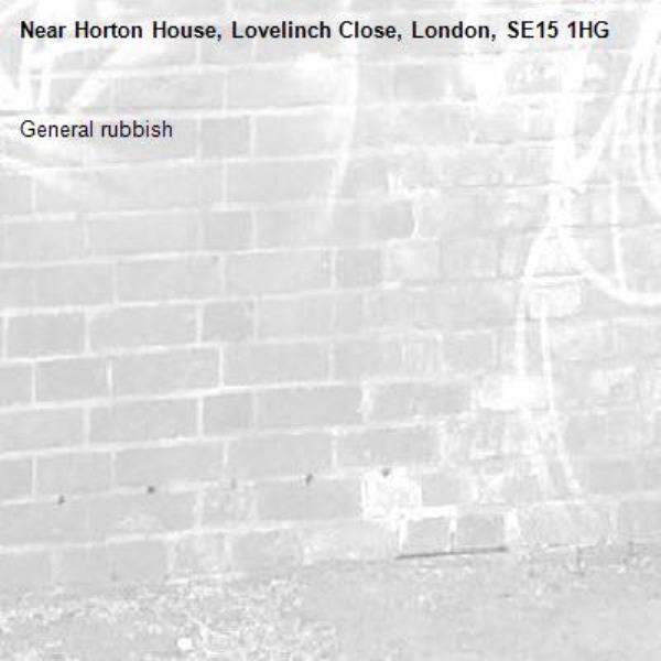 General rubbish -Horton House, Lovelinch Close, London, SE15 1HG