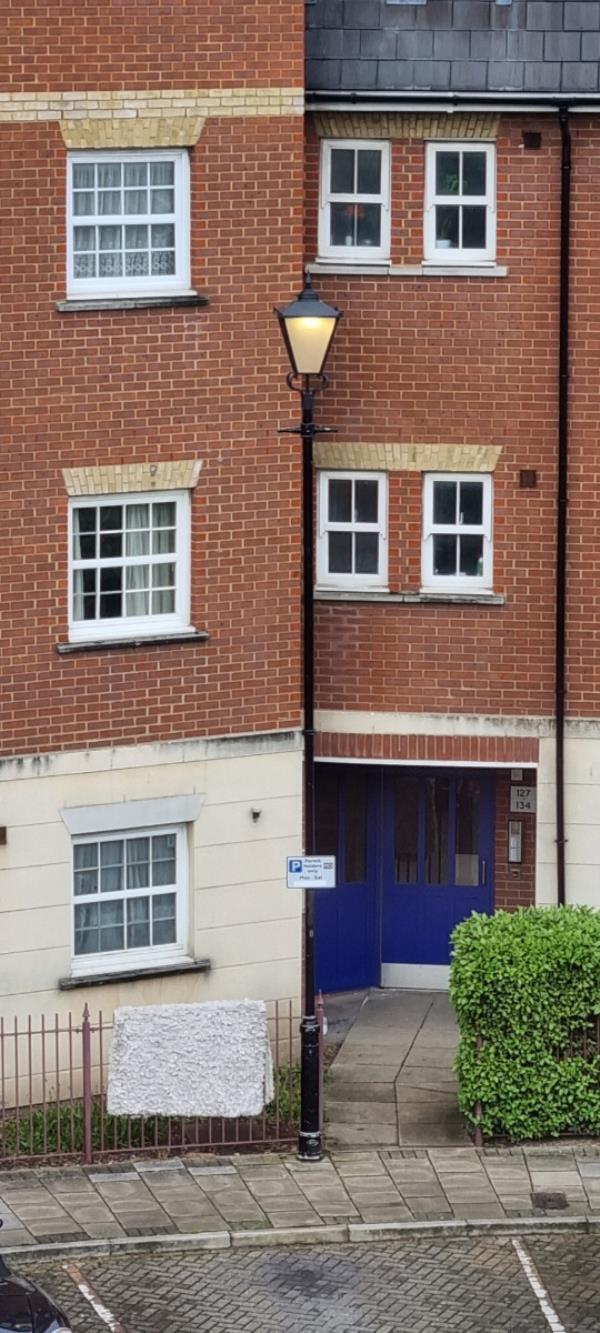 This specific light has been continually ON for the past year! 24 hours a day, 7 days a week! -119 Queensberry Place, Manor Park, London, E12 6UW