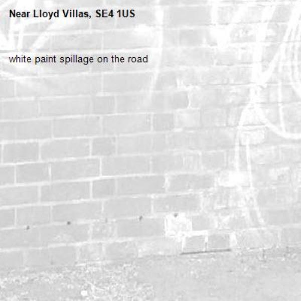 white paint spillage on the road-Lloyd Villas, SE4 1US