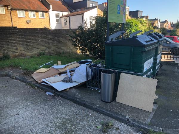 26-48. Please clear flytip from by recycling banks-26 Polecroft Lane, London, SE6 4EF