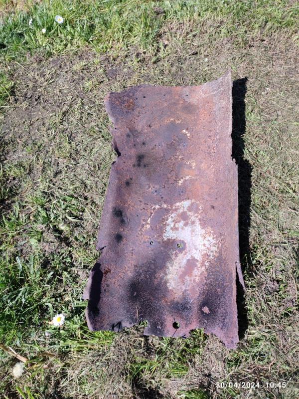 Very sharp large piece of rusty metal-23 All Saints Crescent, Farnborough, GU14 9DD