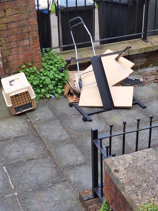 Smashed up cabinet and cat box. Dumped in the bin area 13 the avenue. -Flat 1, 13 The Avenue, Eastbourne, BN21 3YA