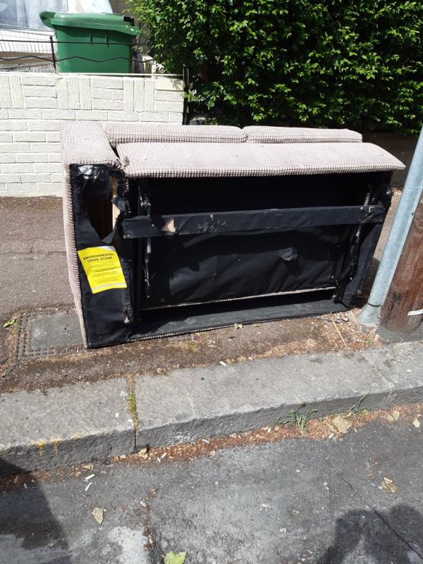 A sofa dumped outside 129 Clements Road E6 -129 Clements Road, East Ham, E6 2DP