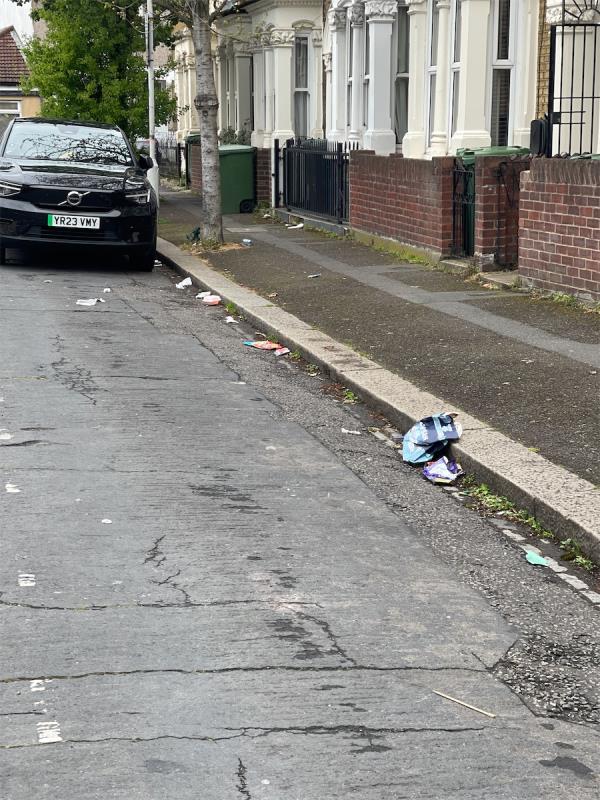 Litter from fly tip-24 Shirley Road, Stratford, London, E15 4HX
