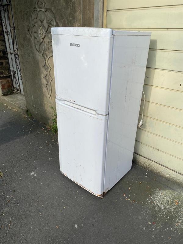 Someone has dumped a fridge freezer at front of my garage door
I can’t even open the door
This is disgusting -213 Burges Road, East Ham, London, E6 2BW