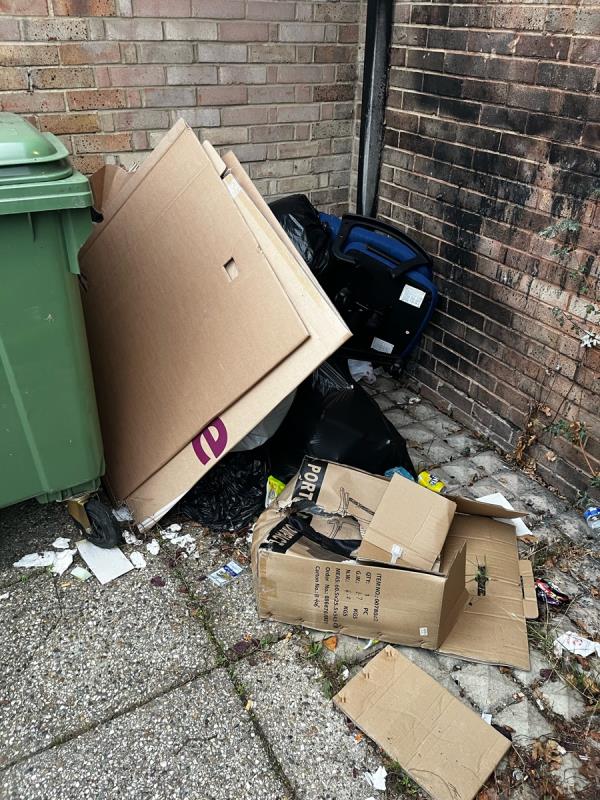 Rubbish under the stairs and now begging to smell and a health hazzard been reported twice now going to contact the MP as this is happening to often and no action is being taken -145-147 The Meadway, Reading, RG30 4AQ