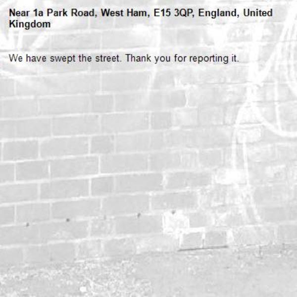 We have swept the street. Thank you for reporting it.-1a Park Road, West Ham, E15 3QP, England, United Kingdom
