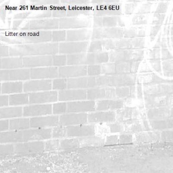 Litter on road-261 Martin Street, Leicester, LE4 6EU