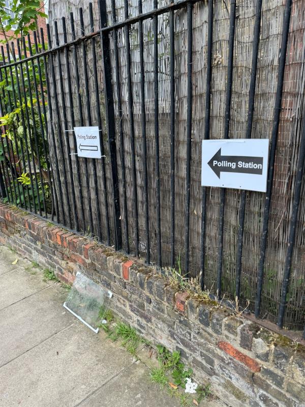 Hazardous glass left out and old lolling station signs needs cleaning away too.-54 Leahurst Road, London, SE13 5HZ