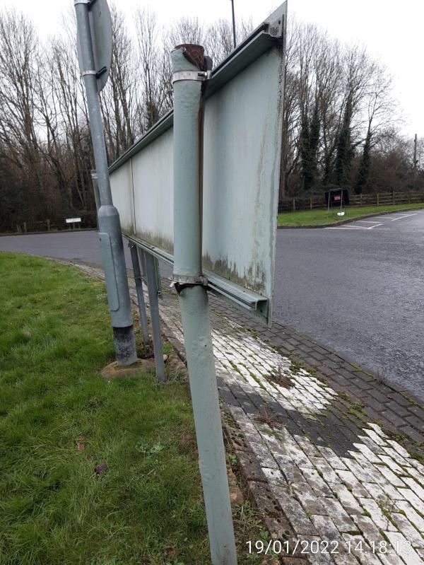Good afternoon,

Location:  on a chevron sign at Tesco roundabout facing Jane Murry Way west bound Burgess Hill

Issue: A post has rusted through and snapped with the sign flapping on a chevron sign 

Please can this issue be investigated and appropriate action taken.

Kind regards

The Help point Team-Jane Murray Way, Burgess Hill, RH15 9UG