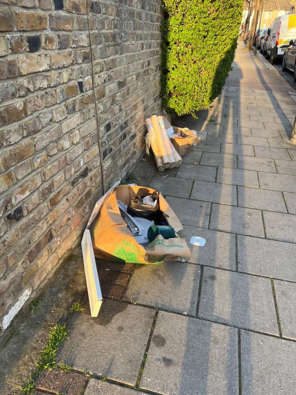 Rubbish and household goods left on street. A favourite for this location. -37 Stock Street, Plaistow, London, E13 0BX
