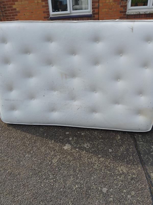 
Mattress left outside by council when property cleared by LCC at no 3-1 Pilkington Road, Leicester, LE3 1RA