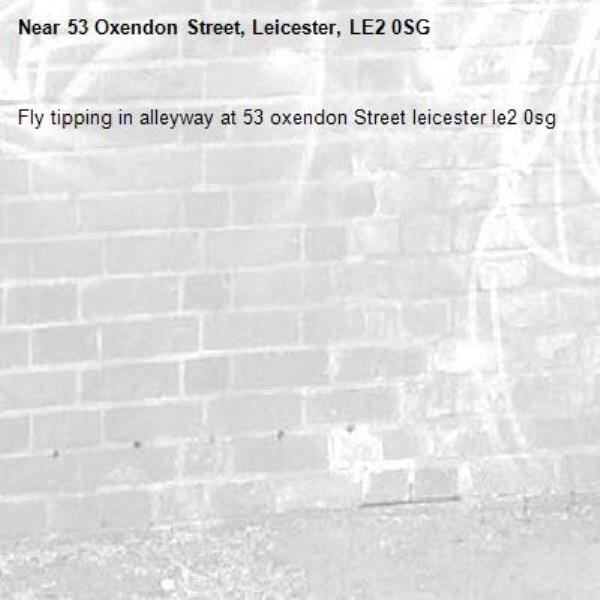 Fly tipping in alleyway at 53 oxendon Street leicester le2 0sg -53 Oxendon Street, Leicester, LE2 0SG
