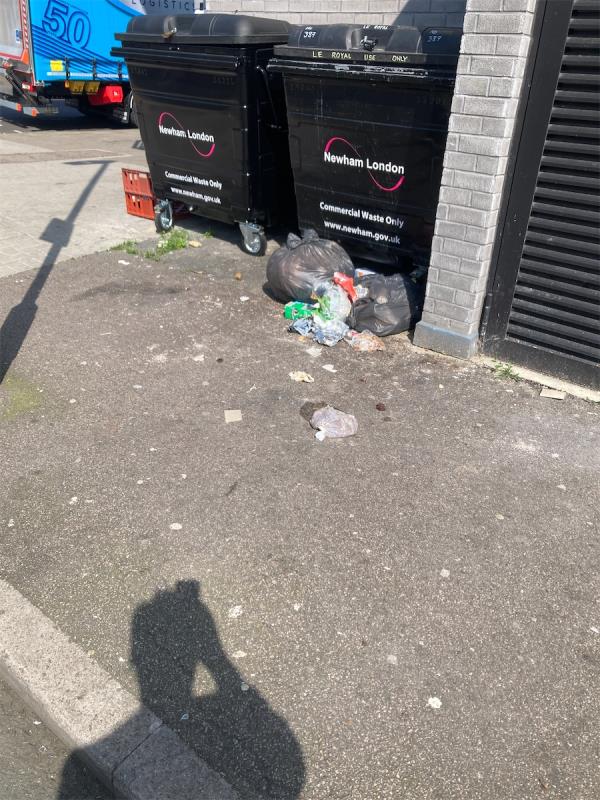 Litter and rubbish on street -Astor Court, Ripley Road, West Beckton, London, E16 3EB