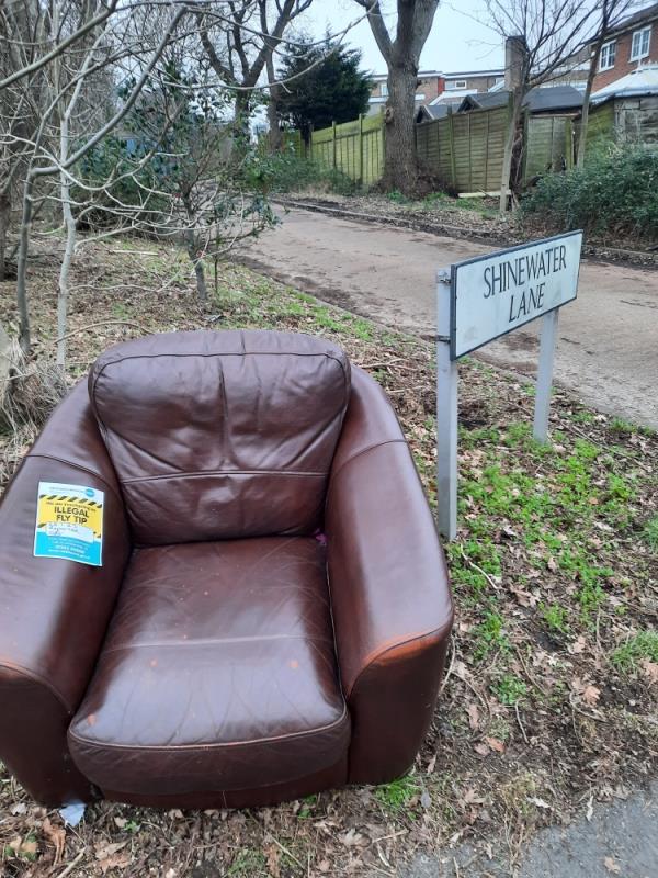 Please remove flytipped chair from shinewater Lane/ milfoil drive (116) 
Small can load,no suspects

Thanks 

Gary batchelor 
Senior advisor 
Nf-116 Milfoil Drive, North Langney, BN23 8DJ, England, United Kingdom