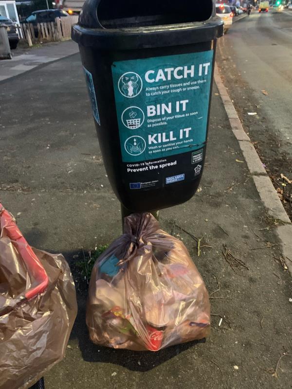 Good morning Darren and Chris, I’ve decanted some large items out of the bus stop bin so it can be used and left a bag there. Thank you both 😀-547 Saffron Lane, Freemen, LE2 6UL, England, United Kingdom