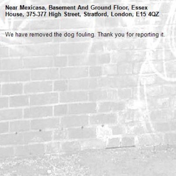 We have removed the dog fouling. Thank you for reporting it.-Mexicasa, Basement And Ground Floor, Essex House, 375-377 High Street, Stratford, London, E15 4QZ