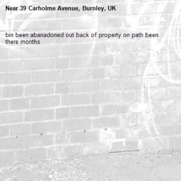 bin been abanadoned out back of property on path been there months-39 Carholme Avenue, Burnley, UK