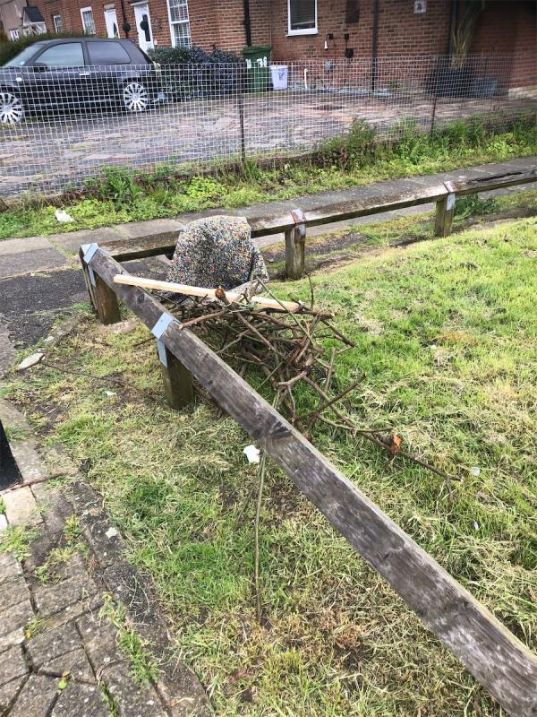 Junction of Service Road to Capstone Road.   Please clear garden waste and a carpet (2)-78 Moorside Road, Bromley, BR1 5ER