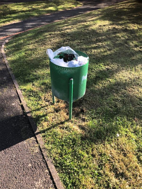 Please empty litter bin by Play area-19 Allwood Close, London, SE26 4JP