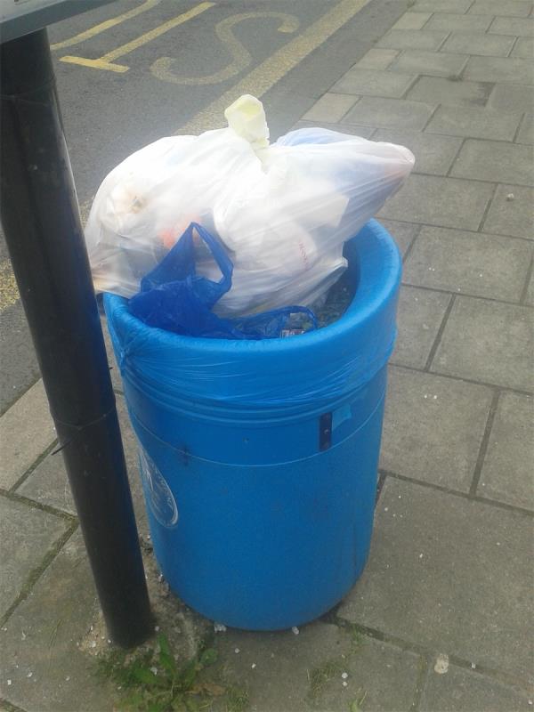 Please empty litter bin by The King Alfred Bus Shelter-202 Southend Lane, Bellingham, London, SE6 3DP