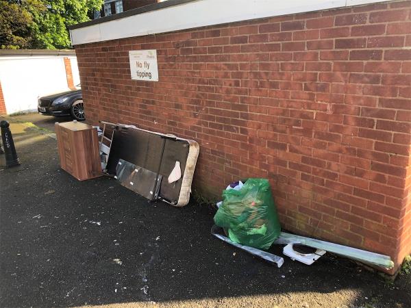 Merryfield House Garages.  Please clear flytip-10 Mirror Path, Grove Park, London, SE9 4NY