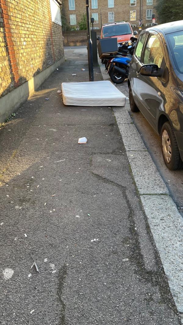 Dumped mattress obstructing path.-Flat 1, 1 Sydney Road, Hornsey, London, N8 0ET