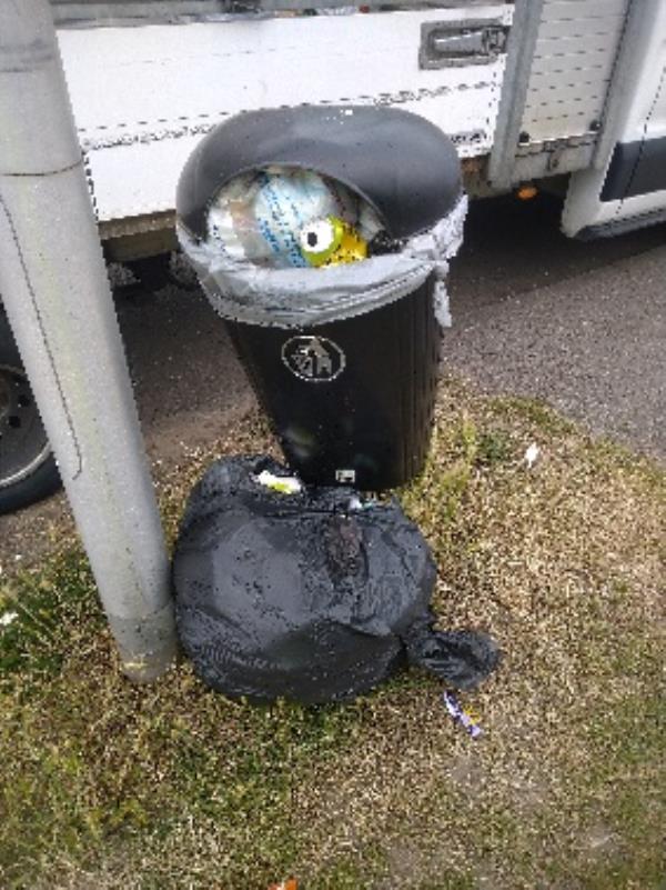 Bin full of domestic waste and flytipping job done -254 Wensley Road, Reading, RG1 6DP