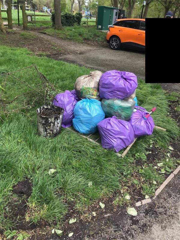 12 of picked litter and assorted rubbish requires collection -Humberstone Park