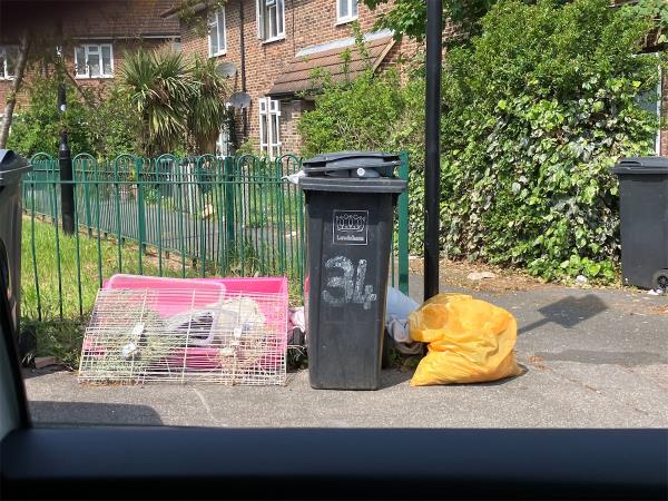 Fly tipping bins - for South mobile -23 Playgreen Way, Bellingham, London, SE6 3HU