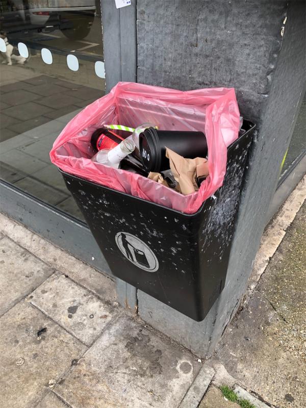 Coop Litter bin is over flowing -First Floor Flat, 2A, Theodore Road, Hither Green, London, SE13 6HT