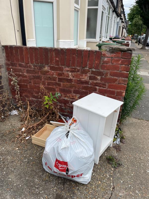 Fly tipping between 116 Myth Road and 158 Corporation Street -158 Corporation Street, London, E15 3DY