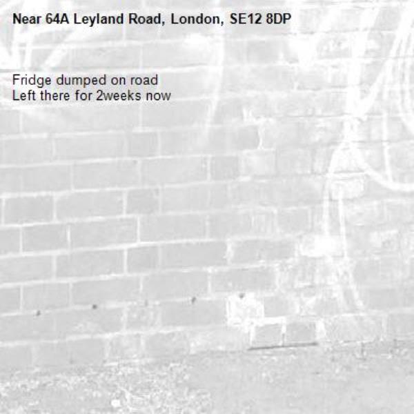 Fridge dumped on road
Left there for 2weeks now-64A Leyland Road, London, SE12 8DP